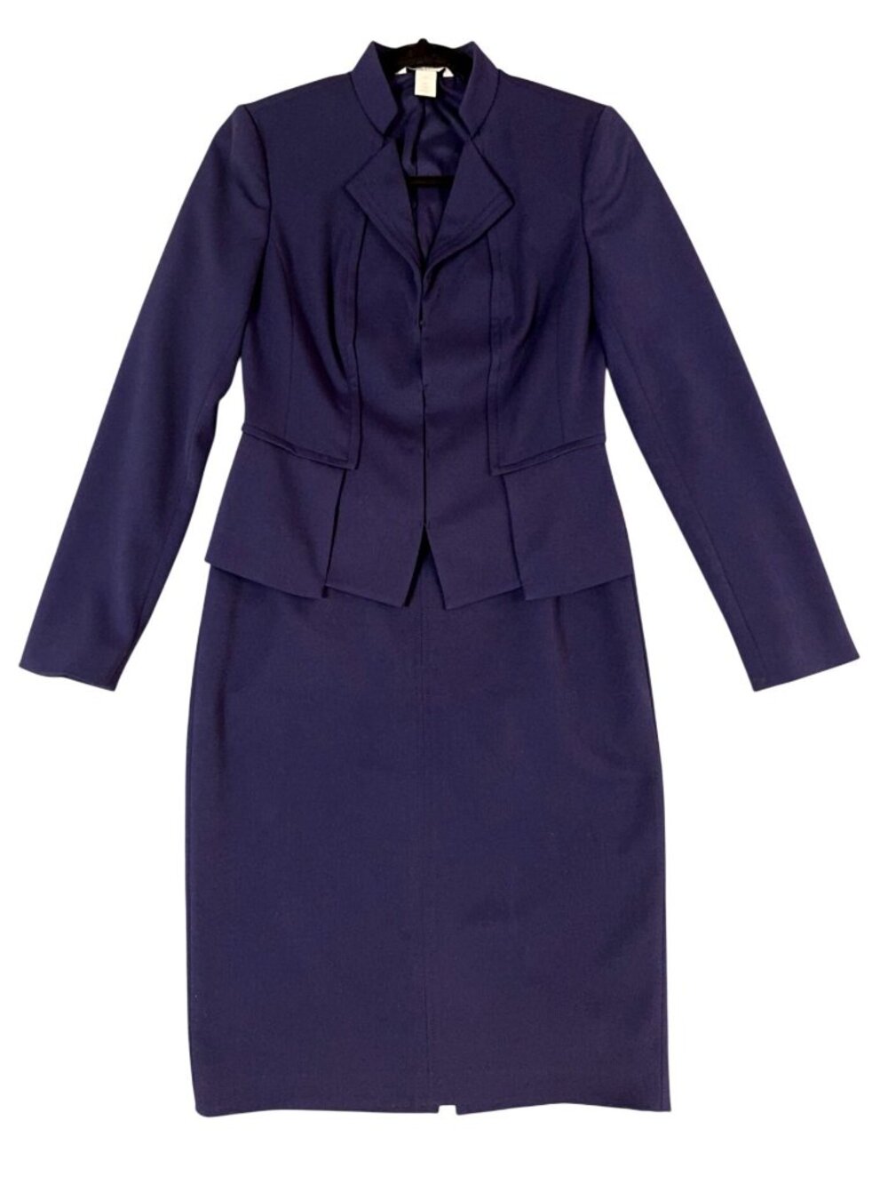 White House Black Market Navy Blue Skirt Suit Size 00 Career Wear